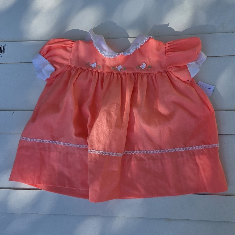 Nannette Coral and White Kids Formal Dress